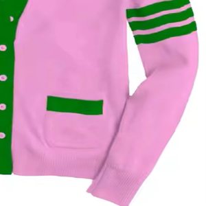 Long Sleeve College University Winter Knitted <b>Cardigan</b> <b>Sweater</b> with Embroidery - Product Image 5