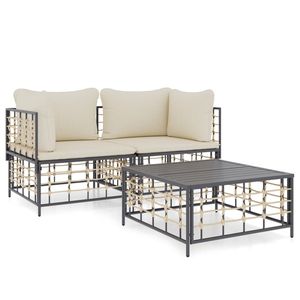 Set Lounge da Giardino Antracite con Struttura in Metallo e Cuscini, Divano a 2 Posti per Esterni, Design Contemporaneo - Product Image 2