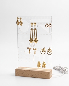 Custom Eco-Friendly LED <b>Light</b>-Accented Acrylic Jewelry Display Rack for Earrings Stand & Packaging - Product Image 4