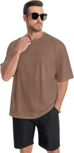 Camiseta Oversize de Algodón 100% de Alto Gramaje para Hombre, 220 Gramos, con Estampado Personalizado en Hombro, Estilo Hip Hop, Tallas Grandes, 100% Algodón, Lisa, Corte Boxy para Hombre - Product Image 1