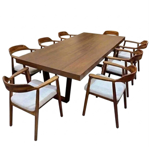 Juego de Comedor de Lujo de Madera de Teca Sólida Premium de Diseño Escandinavo Moderno por Mesa Block - Product Image 1