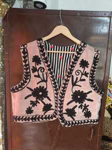 Artisan <b>Women's</b> <b>Pink</b> Handmade Suzani Embroidered Velour Cotton Breathable <b>Vest</b> Coat Boho Ethnic Floral Sleeveless Short - Product Image 1