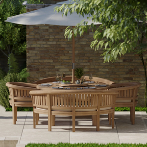 Home Garden Modern Outdoor Furniture Wooden Garden Dining <b>Sets</b> Hotel Outdoor Teak Patio - Luxus - Product Image 3