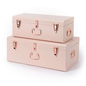 Elegant Powder Coated Steel Storage Trunk with Lockable Cover for Bedroom Furniture and Office Organization - Product Image 4