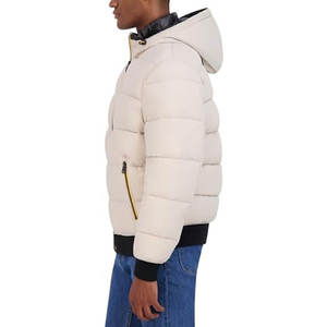 Men's Solid for Coated ODM Hooded Puffer <b>Jacket</b> Zipper Closure Windproof Casual Autumn Wear Polyester Wadding Filling Regular - Product Image 2