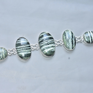 Pulsera de Ópalo Suizo de Primera Calidad, Plateada en Plata, Joyería de Pulseras de Ópalo Suizo - Product Image 1
