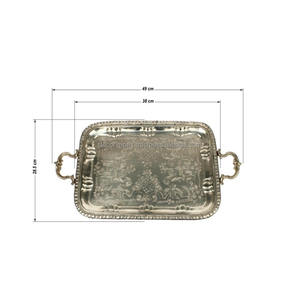 Bandeja DE SERVICIO DE METAL redonda moderna con bordes elevados para necesidades de servicio versátiles disponibles a un precio asequible de la India - Product Image 3