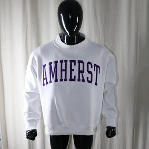 Sweat-shirt à col montant AMHERST ASH GREY 100% coton, broderie appliquée violette, col large, URBAN PRODUCTIONS - Product Image 3