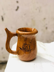 Taza de madera grande de primera calidad con mango de madera para lavavajillas seguro Estilo increíble para porciones de bebidas en el hogar o en el hotel de la India - Product Image 4