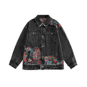 Chaqueta Vaquera Personalizada con Logotipo para Hombre, Chaqueta Casual de Algodón de Diseñador, Chaqueta Vaquera OEM de la Mejor Calidad para Hombre - Product Image 4