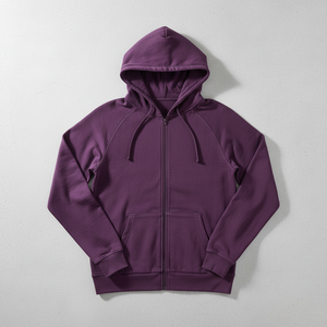 Men's <b>Zip</b> <b>Up</b> Fleece Hoodie Solid Color Soft Inner Lining Ribbed Cuffs Streetwear Style Custom Logo OEM Bulk Supplier - Product Image 4