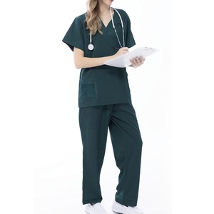 Conjunto de Uniforme Médico para Mujer, Color Verde Azulado, Cuello en V, con Bolsillos, Uniformes de Hospital, Uniformes de Enfermería, Uniformes de Doctora, OEM - Product Image 4