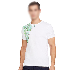 Camisetas de Buena Calidad Blancas con Detalles Verdes, Transpirables, con el Diseño Más Reciente, Servicio OEM, Camisetas de Hombre 100% Algodón Tejido - Product Image 1
