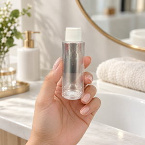 Flacon cosmétique transparent en PET de 50 ml |   Contenant vide en plastique pour produits de soin avec bouchon à vis pour lotion, shampoing, sérum et autres usages cosmétiques - Product Image 3
