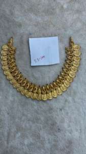 ชุดสร้อยคอทองคำแท้ 22K ลายวัด |   เครื่องประดับเจ้าสาวแบบดั้งเดิมของอินเดีย |   งานฝีมือเคลือบทองโบราณแบบแฮรัม - Product Image 3