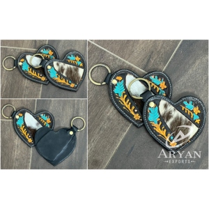 New Heart Shape Hand Tooled <b>Leather</b> Keychain Western Style Genuine Cowhide <b>Leather</b> <b>Key</b> Fob Rustic Car <b>Key</b> Holder Gift for Unisex - Product Image 1