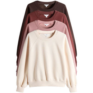 Sweat-shirt à col rond pour femme, couleur unie, coton, fibre de bambou, tricoté, manches longues, décontracté, vêtements d'automne - Product Image 4