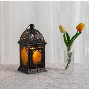 Hot Selling Moroccan Candle <b>Lantern</b> Set with Rustic <b>Silver</b> Metal Frame Clear Glass for Farmhouse Living Room Decor - Product Image 4
