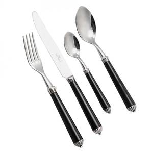 Ensemble de couverts modernes en métal noir avec finition miroir haute brillance, compatible lave-vaisselle, pour la restauration - Product Image 2