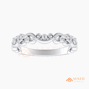 925 Sterling <b>Silver</b> Moissanite Diamond Vintage <b>Eternity</b> Wedding <b>Ring</b> Lab Grown Bridal Band for Women USA - Product Image 4