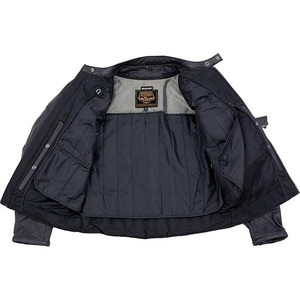 SAMROZ SPORTS Leather Men's <b>Racer</b> Style Collarless Premium Leather Motorcycle Biker Riders <b>Jackets</b> - Product Image 2