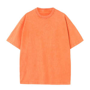 T-shirt en toile 100% coton délavé à l'acide pour homme, coupe ample, imprimé, haute qualité, personnalisé, vintage, hip hop, respirant, col rond, 230g - Product Image 1