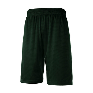 Pantalones Cortos Deportivos de Malla Verde Oscuro para Hombre, Cintura Elástica, Transpirables, Casuales, Tipo Bermuda, de Poliéster - Product Image 1
