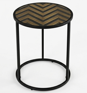 Hot Selling <b>Round</b> Metal End <b>Table</b> Modern Nightstand Weather Resistant Side <b>Table</b> for <b>Small</b> Spaces Living Room Bedroom - Product Image 2