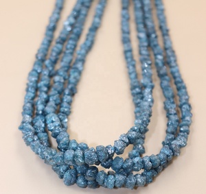 ลูกปัดเพชรสีฟ้าธรรมชาติแบบยังไม่ได้เจียระไนลูกปัดเพชรสีฟ้าแบบไม่ตัด - Product Image 1