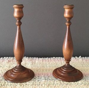 Porte-bougie en bois de style bohème, porte-bougie carré en bois pour bougies chauffe-plat, porte-bougie en bois avec insert en verre - Product Image 1