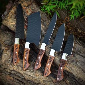 Traditional Style 5-Piece Powder Coating Chef <b>Knives</b> with Customized Handle <b>Sharp</b> Serrated Edge for Multi-Purpose Eco-Friendly - Product Image 1
