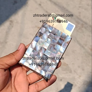 Porte-cartes de visite portable de luxe, religieux, avec incrustation de nacre, élégant, organiseur de nom et d'identité, portefeuille pour le bureau et les voyages - Product Image 2