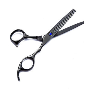 Kit de 4 ciseaux de barbier en acier inoxydable 440C, tranchants, pour droitiers, rasoir, étui de luxe à fermeture éclair, logo personnalisé, pour coiffeurs - Product Image 6