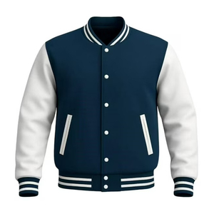 Chaqueta Varsity Unisex Personalizable con Logotipo, Cuello Alto, Estilo Urbano, para Invierno, Venta al Por Mayor - Product Image 4