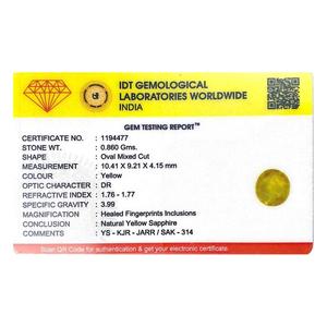 4.3 Carat Oval Cut Yellow Sapphire Loose Gemstone for Fine Jewelry - Product Image 4