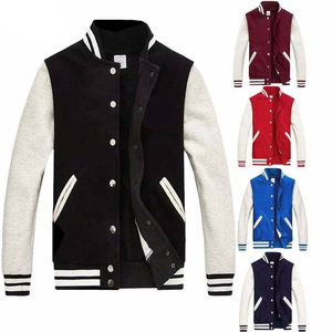Black Red Royal Blue Navy <b>White</b> Sleeve Varsity <b>Jacket</b> <b>Men</b> Custom College Letterman Baseball <b>Jacket</b> OEM - Product Image 1