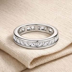 Luxury Round Diamond Eternity Band Channel Set 14K Gold Stackable Wedding <b>Ring</b> Fine Jewelry Manufacturer - Product Image 2