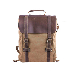 Canvas Anti Theft <b>Laptop</b> <b>Backpack</b> Durable Vintage School Travel Daypack Custom Logo Outdoor Business Bag Multi-functional 20-35L - Product Image 5