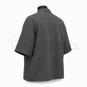 Chaqueta Gris de Manga Corta para Hombre, con Cierre, Estilo Casual, para Trabajo, con Bolsillos Tipo Cargo, Personalizable OEM ODM, Venta al Por Mayor - Product Image 3