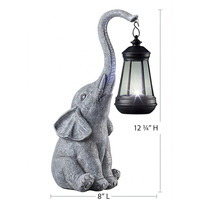 Lanterne solaire en forme d'éléphant pour jardin, certifiée IP65 et ETL, alimentée par batterie, petite lampe LED d'extérieur avec commande par bouton