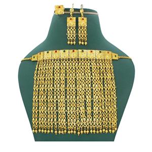Martasha diseñador islámico Ramadán especial chapado en oro UAE joyería especial Dubai joyería collar pendiente conjunto Joyería Árabe - Product Image 4