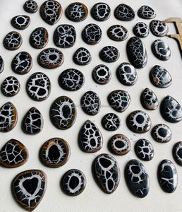 Gran oferta 100% cabujón septariano negro Natural de alta calidad, joyería de cuarzo de piedras preciosas sueltas al por mayor - Product Image 3