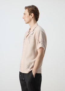 เสื้อเชิ้ตแขนสั้นแฟชั่นผู้ชายสำหรับฤดูร้อน  ออกแบบลายดอกไม้สไตล์วินเทจ  ป้องกันรอยยับ  ผ้าฝ้าย  รับสั่งทำตามแบบ - Product Image 2