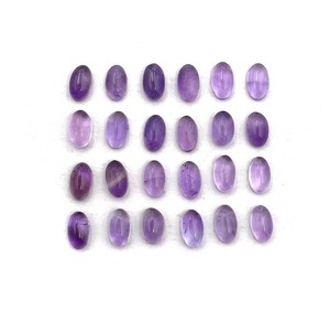 Ametyste violette naturelle ovale cabochon, pierre précieuse en vrac 4-10 MM, certifiée IGI pour la fabrication de bijoux - Product Image 4