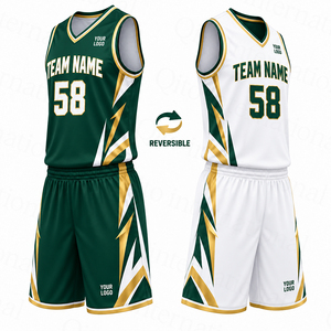 Uniforme de basket-ball double face à séchage rapide, uniformes de basket-ball personnalisés sublimés, équipes de basket-ball pour garçons - Product Image 2