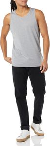 Men's Gray Cotton Tank Top O-Neck Solid Casual Knitted Sleeveless <b>Vest</b> Plus Size - Product Image 3