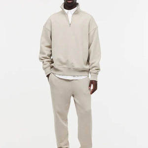 Sweat-shirts à fermeture éclair 1/4 pour hommes avec logo brodé personnalisé, uniformes, vêtements de travail décontractés pour l'hôtellerie, sweat-shirt à fermeture éclair 1/4 - Product Image 4