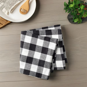 Serviettes de cuisine 100% coton de qualité douce, motif à carreaux noir et blanc, pour une utilisation en cuisine, en provenance d'Inde - Product Image 4