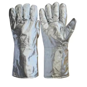 อุปกรณ์ป้องกันส่วนบุคคล ถุงมือเชื่อมแบบเคลือบอลูมิเนียมเต็มรูปแบบสำหรับงานเชื่อม ถุงมือหนังอุตสาหกรรมพาราอะรามิด - Product Image 4