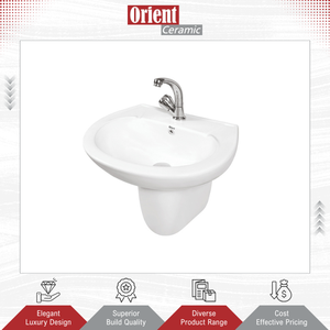 Nuevo Producto en Stock, Lavabo de Alta Calidad Hecho en India, para Uso Doméstico y Hotelero, Duradero, Color Blanco, con Medio Pedestal - Product Image 3